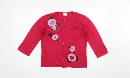 Womens UK Size S Country Casuals Red Cardigan Jumper