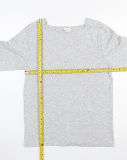 Womens UK Size 14 Cotton Traders Grey Basic T-Shirt
