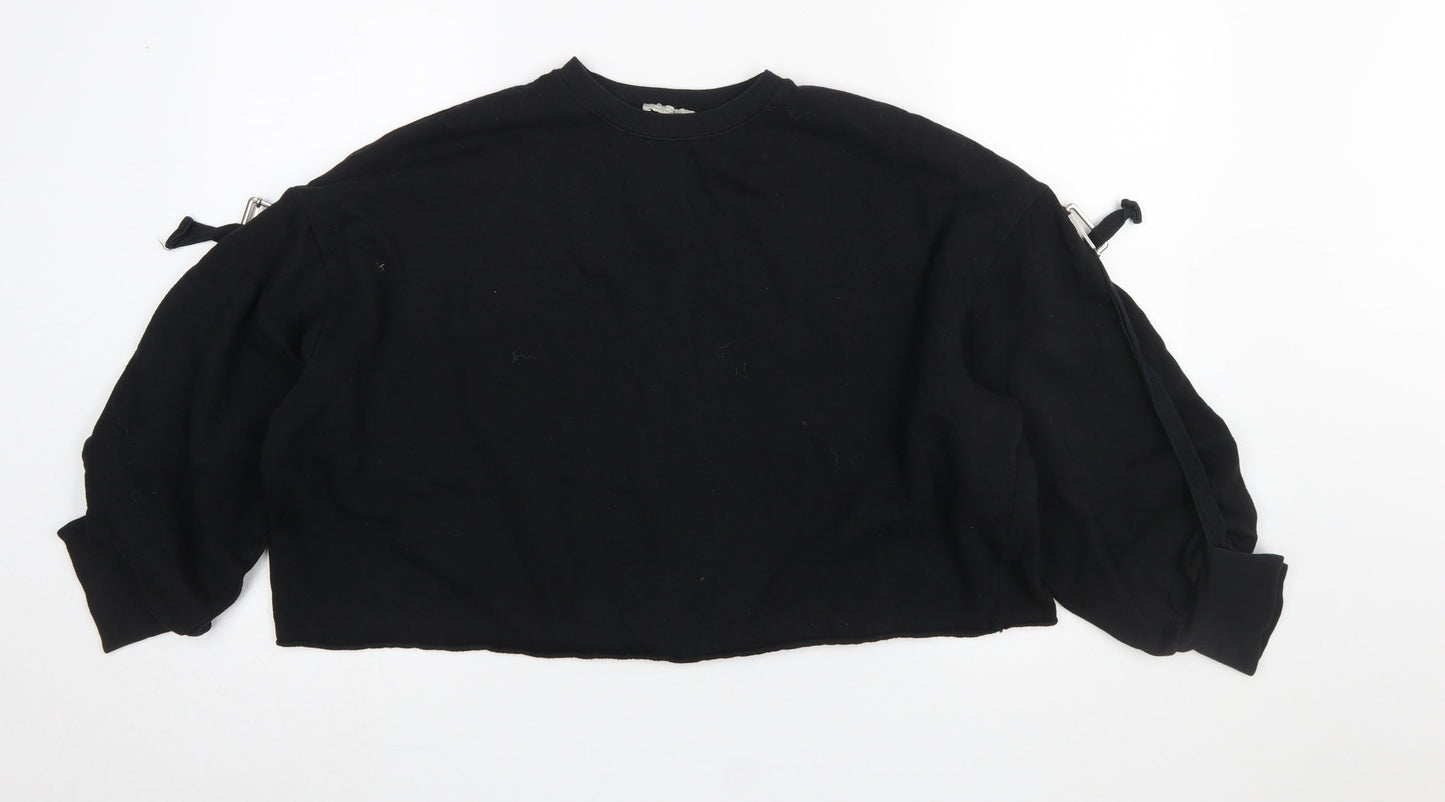 Womens UK Size S ZARA Trafaluc Black Pullover Sweatshirt