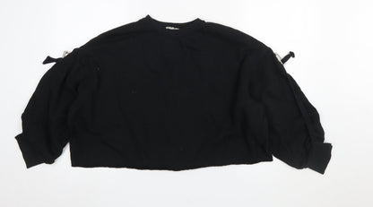 Womens UK Size S ZARA Trafaluc Black Pullover Sweatshirt