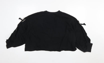 Womens UK Size S ZARA Trafaluc Black Pullover Sweatshirt
