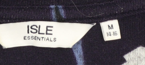 Womens UK Size 14 Isle Essentials Blue Basic T-Shirt