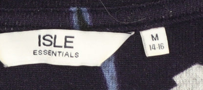 Womens UK Size 14 Isle Essentials Blue Basic T-Shirt