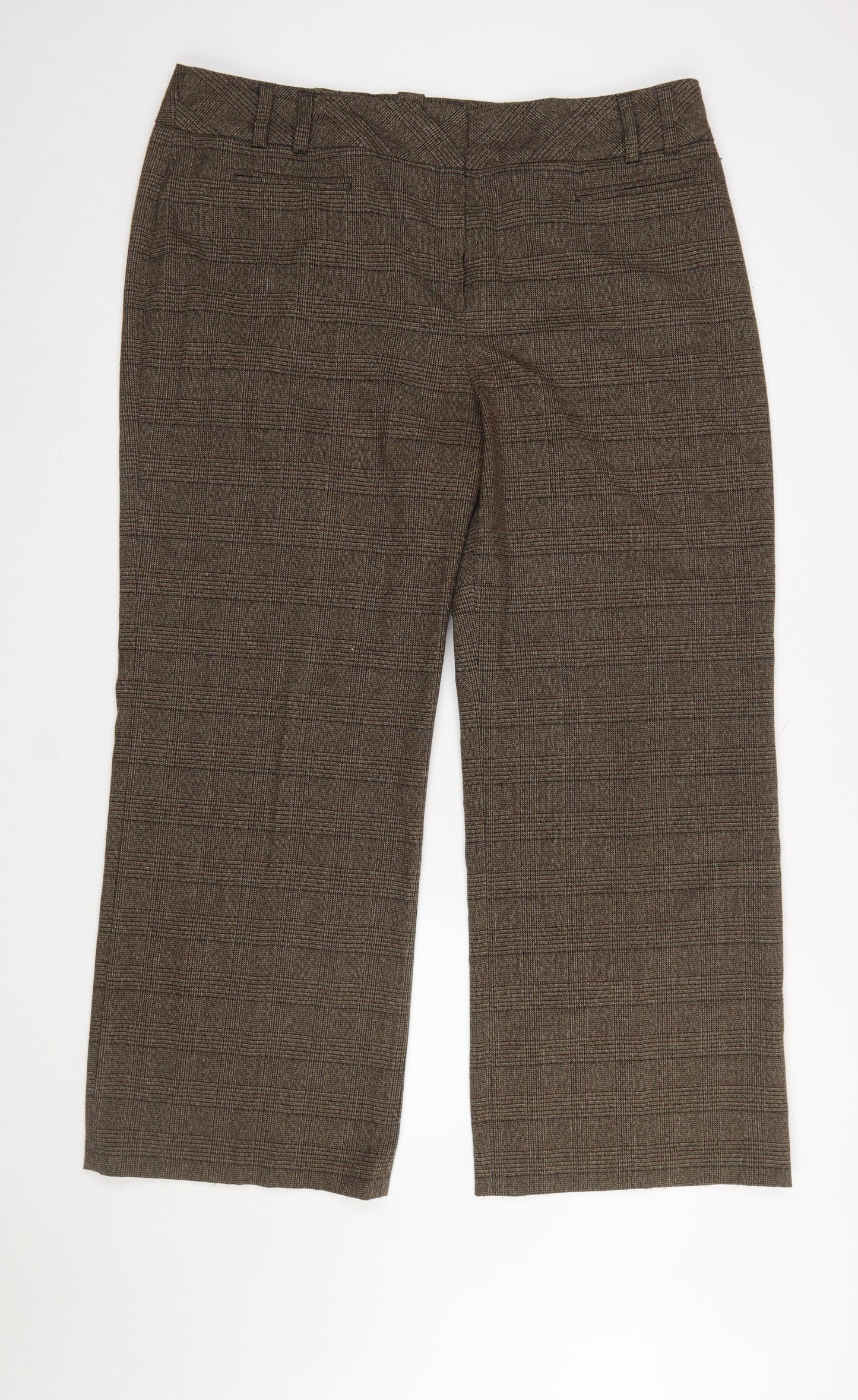 Womens UK Size 20 TU Regular Fit Dress Pants Brown Trousers