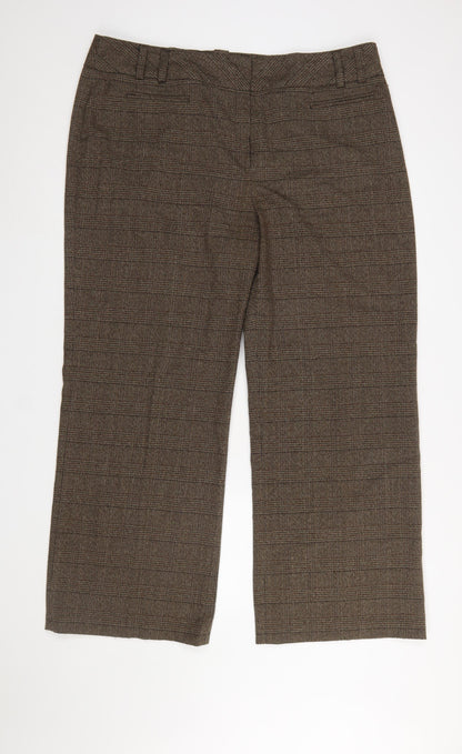Womens UK Size 20 TU Regular Fit Dress Pants Brown Trousers