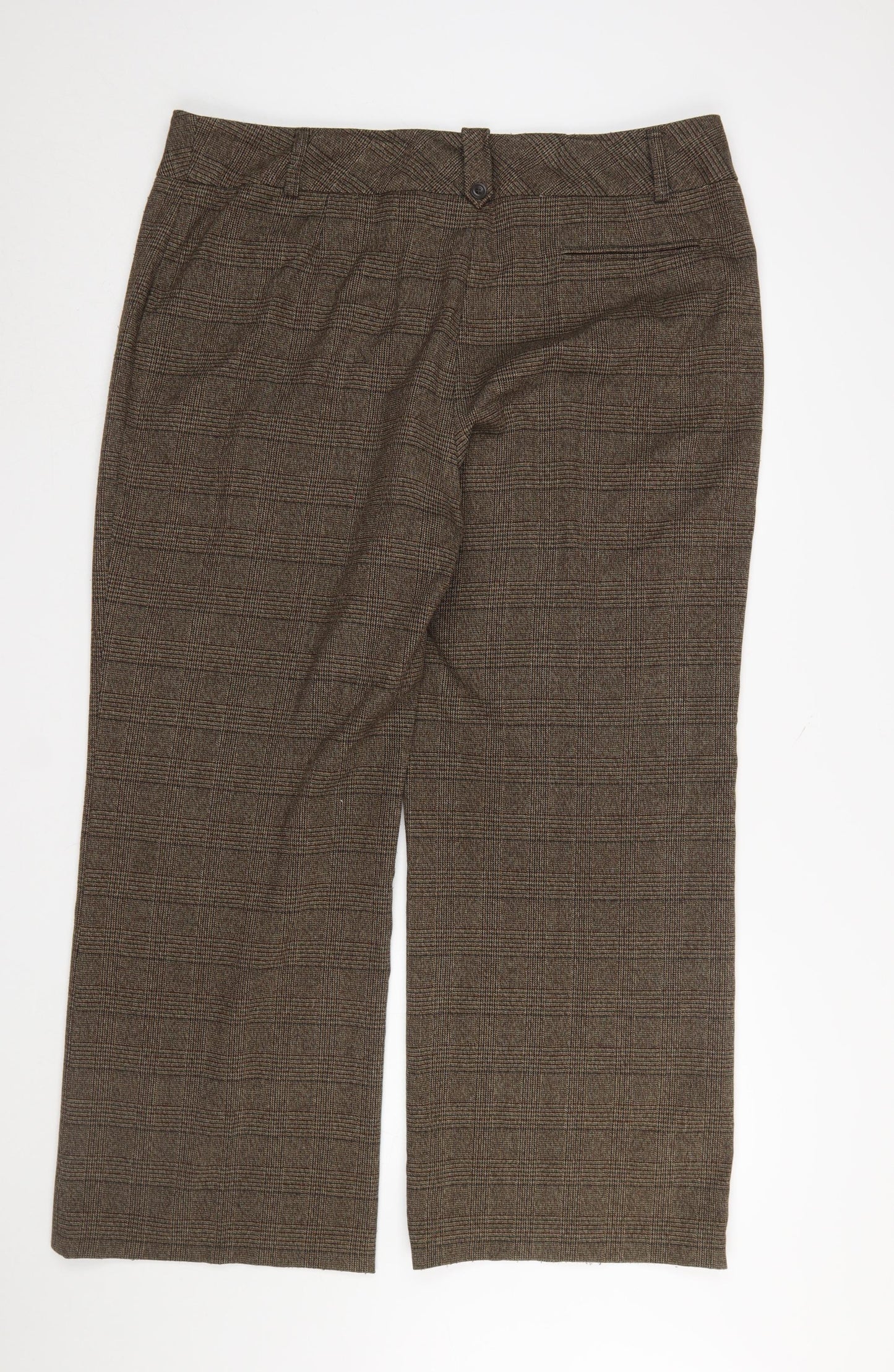 Womens UK Size 20 TU Regular Fit Dress Pants Brown Trousers