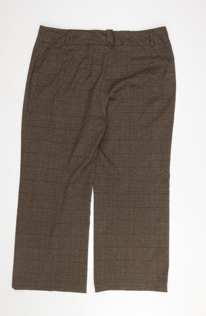 Womens UK Size 20 TU Regular Fit Dress Pants Brown Trousers