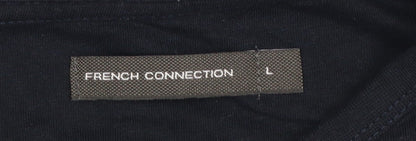 French Connection Men's Black Long Sleeve Cotton T-Shirt L