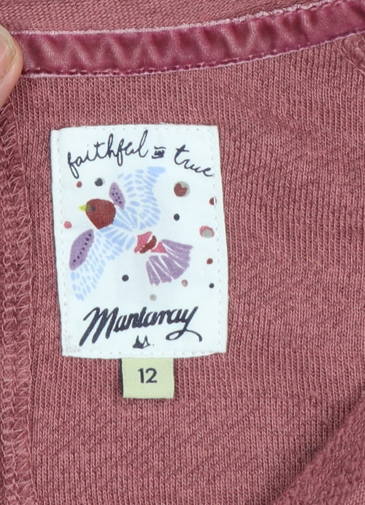 Womens UK Size 12 Mantaray Pink Pullover Sweatshirt