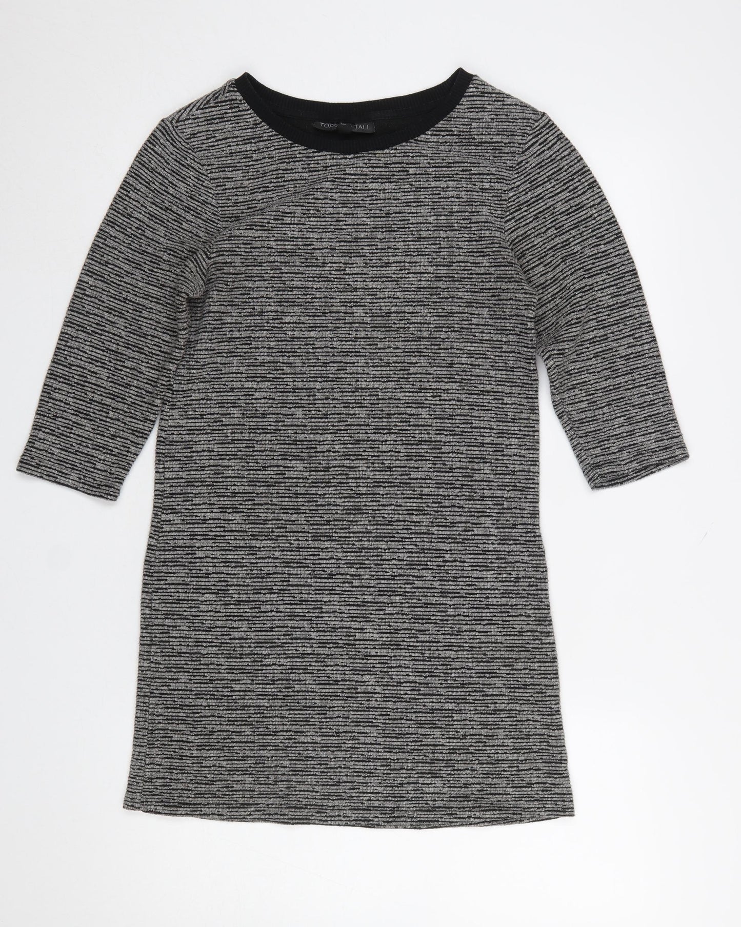 Womens UK Size 8 Topshop Grey Tunic Blouse