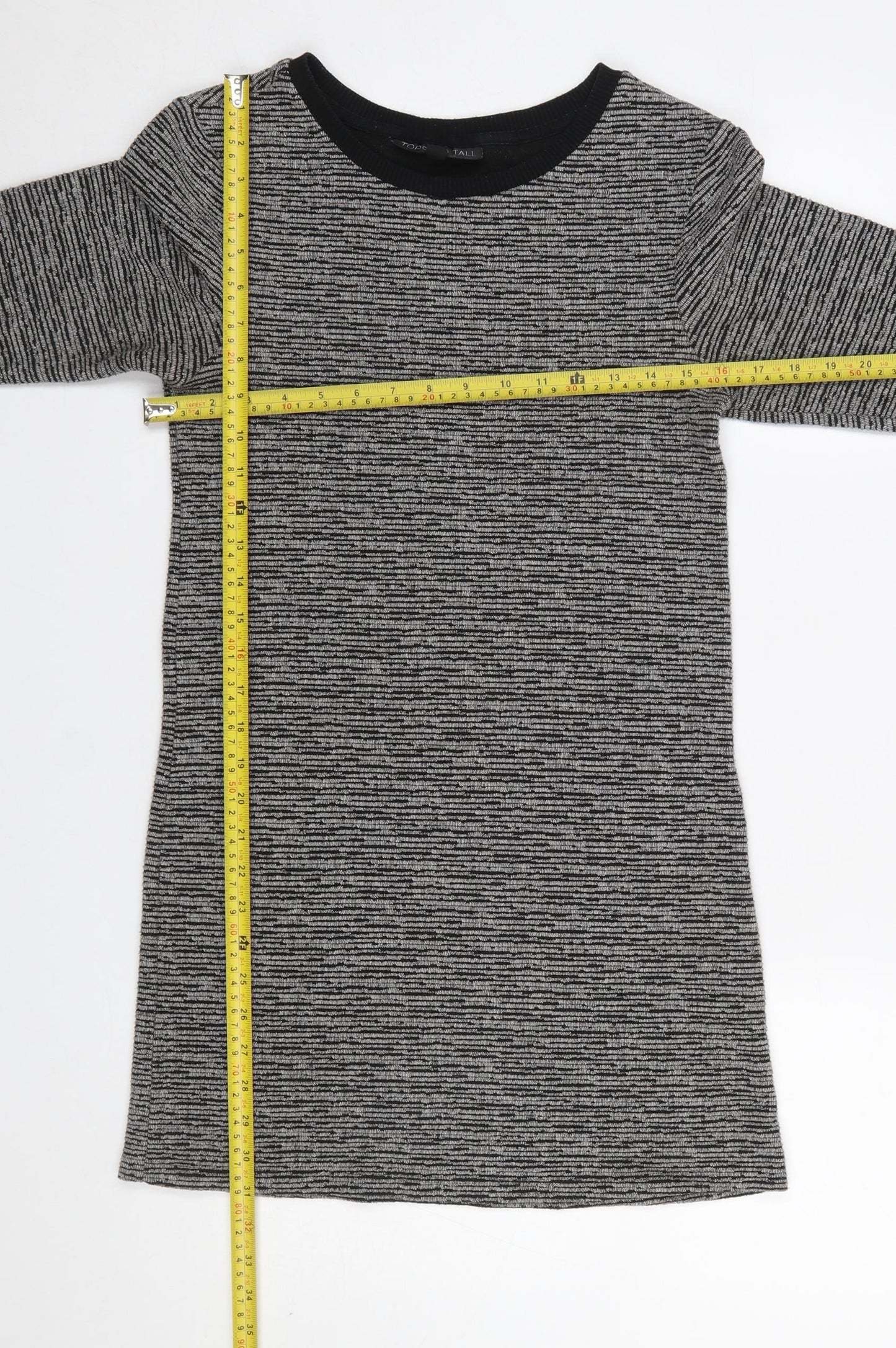 Womens UK Size 8 Topshop Grey Tunic Blouse