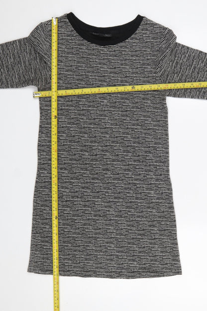 Womens UK Size 8 Topshop Grey Tunic Blouse