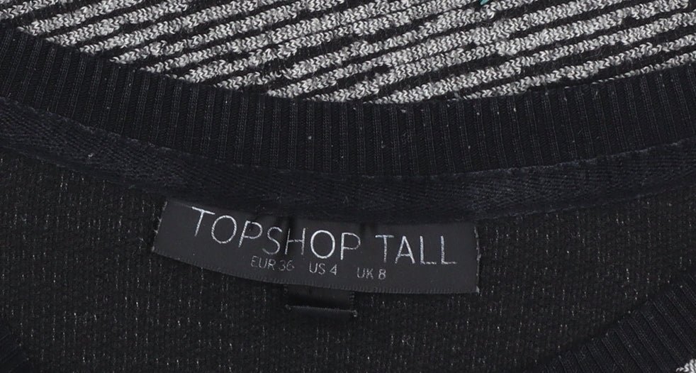 Womens UK Size 8 Topshop Grey Tunic Blouse