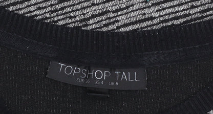 Womens UK Size 8 Topshop Grey Tunic Blouse