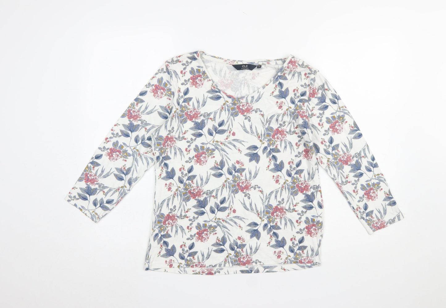 Womens UK Size 14-16 Isle Essentials Multicoloured Basic T-Shirt