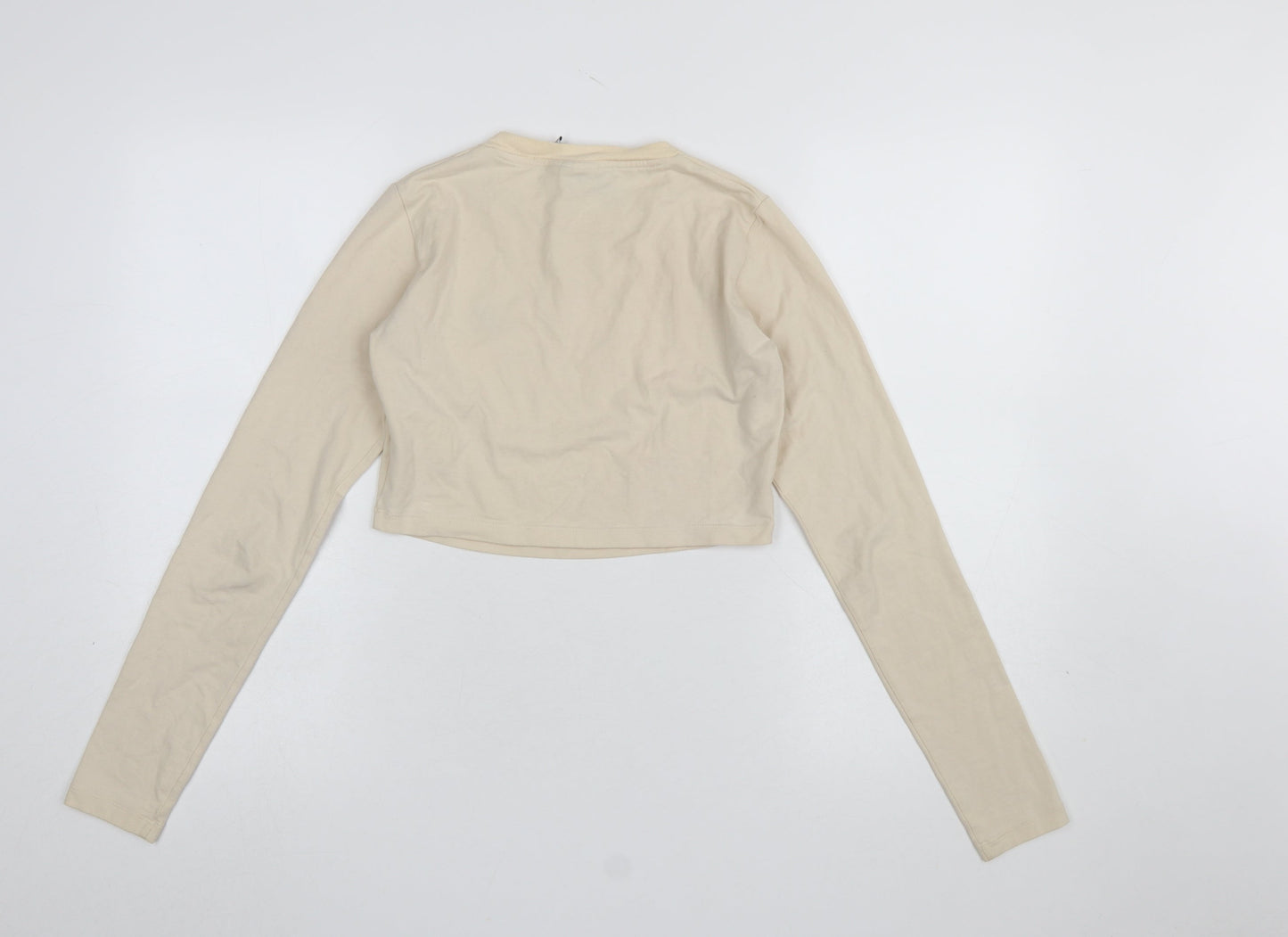 Womens UK Size 8 adidas Beige Cropped T-Shirt