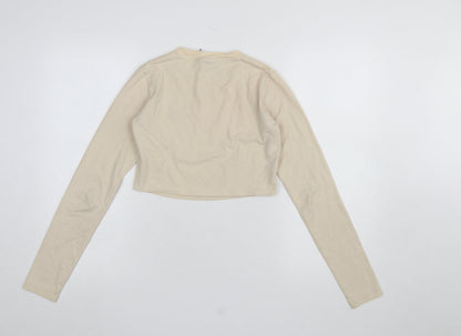 Womens UK Size 8 adidas Beige Cropped T-Shirt