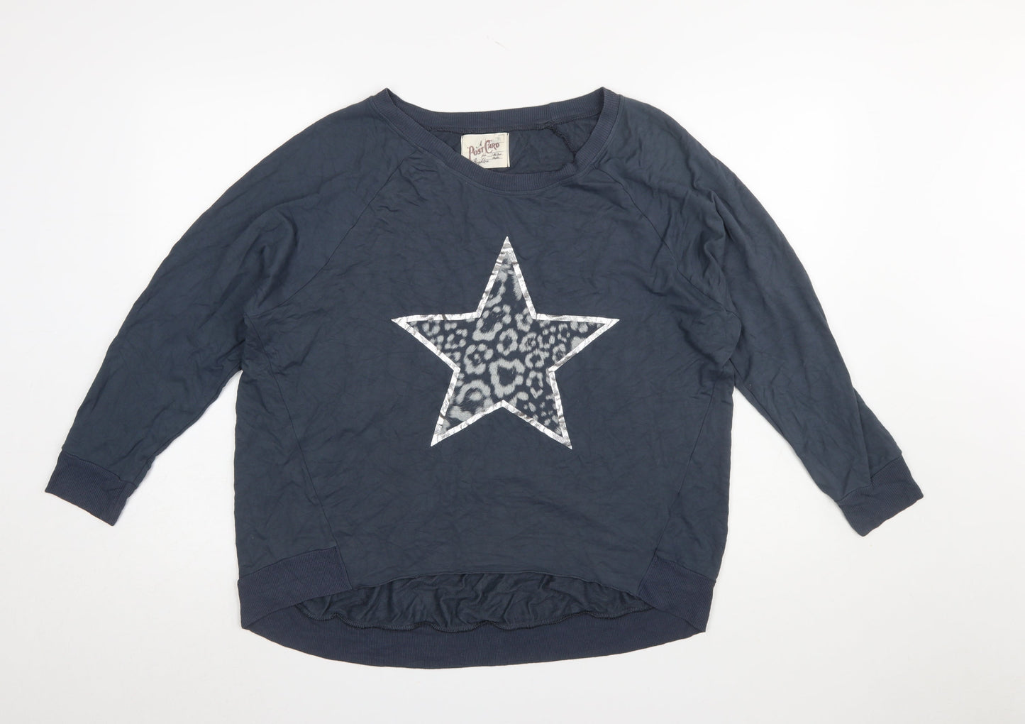 Womens UK Size 2 A Postcard From Brighton Blue Jersey T-Shirt