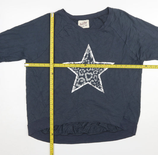 Womens UK Size 2 A Postcard From Brighton Blue Jersey T-Shirt