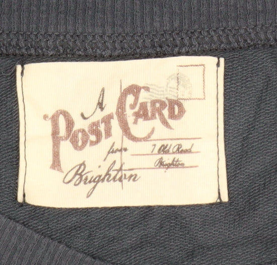 Womens UK Size 2 A Postcard From Brighton Blue Jersey T-Shirt