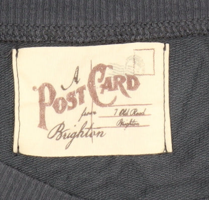 Womens UK Size 2 A Postcard From Brighton Blue Jersey T-Shirt