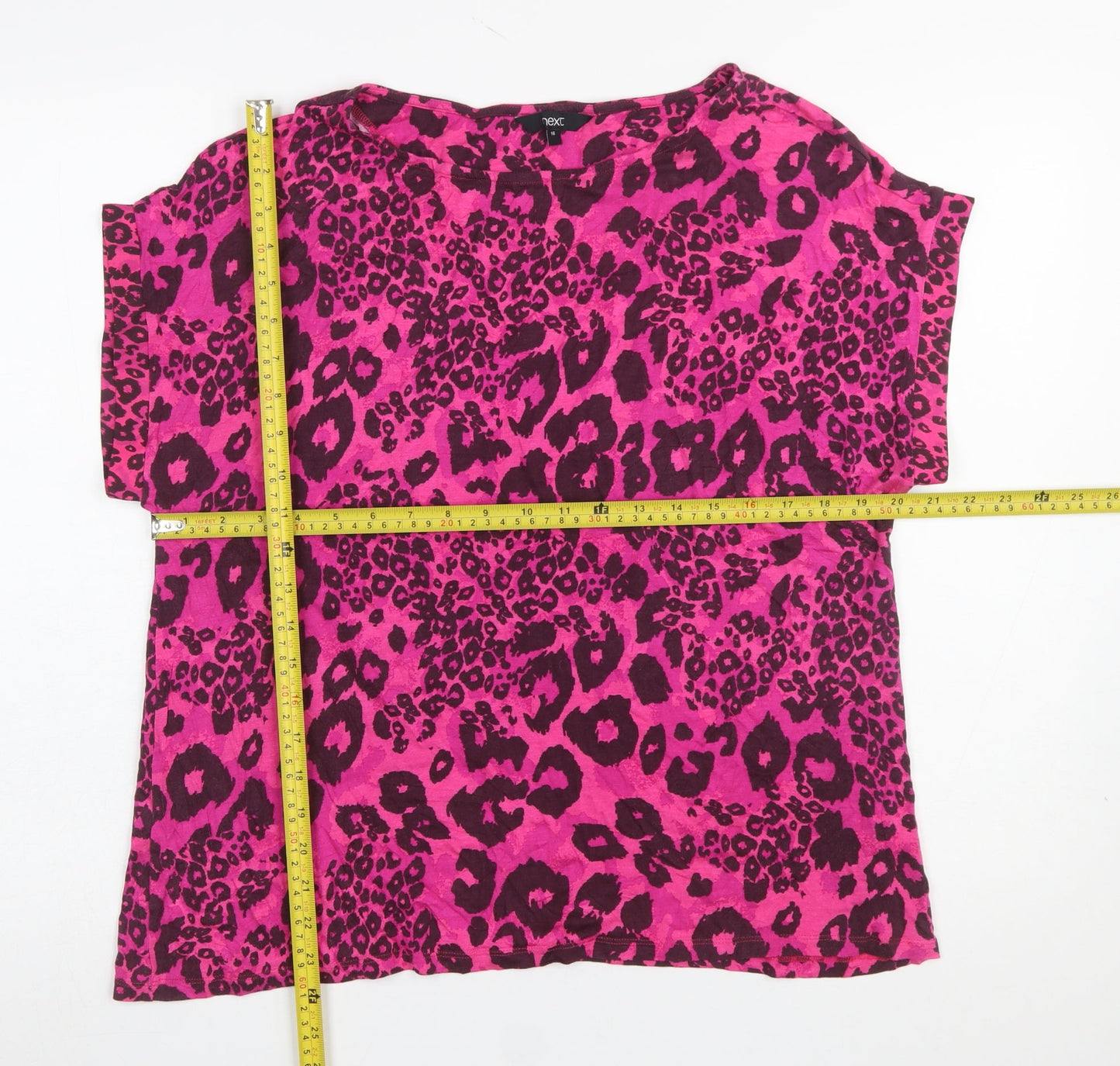 Womens UK Size 16 NEXT Pink Basic T-Shirt