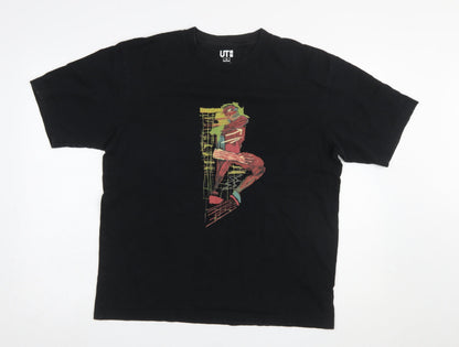 Mens UK Size S Uniqlo Black  T-Shirt