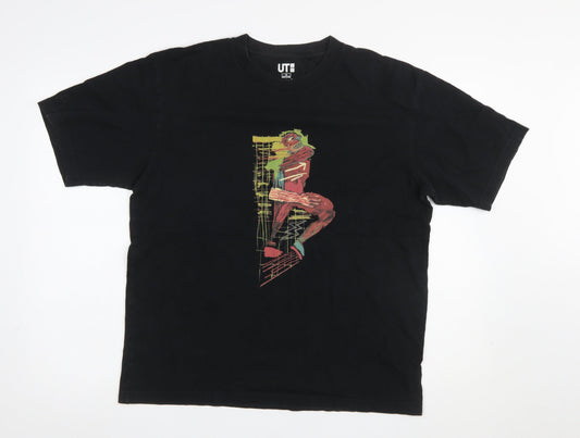 Mens UK Size S Uniqlo Black  T-Shirt