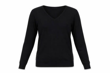 Jigsaw Womens Black V-Neck Silk Blend Pullover Jumper XS