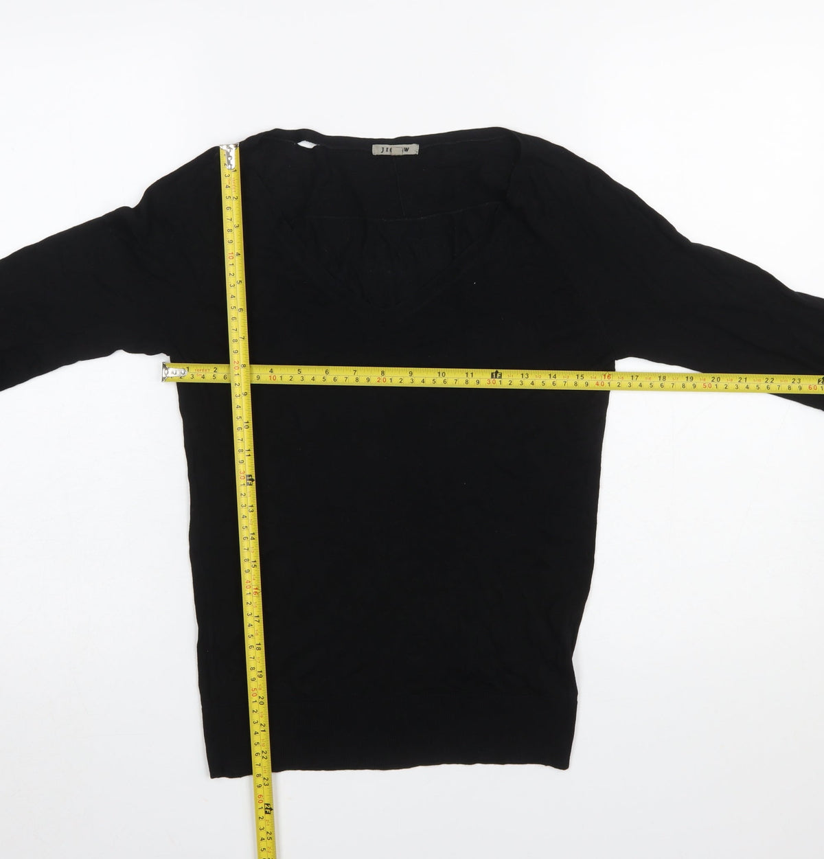 Jigsaw Womens Black V-Neck Silk Blend Pullover Jumper XS