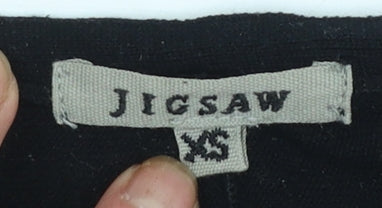 Jigsaw Womens Black V-Neck Silk Blend Pullover Jumper XS