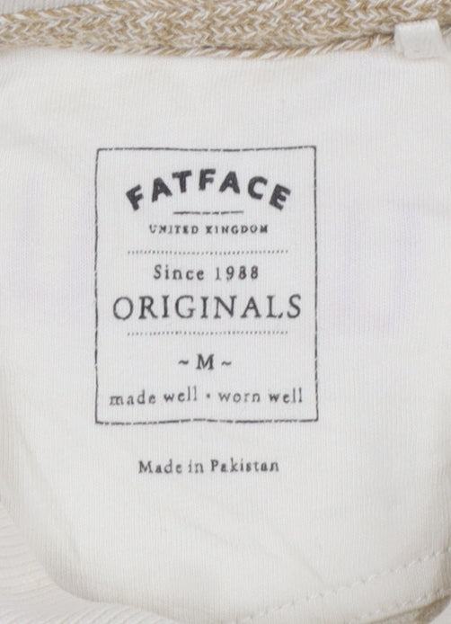 FatFace Men's Ivory Cotton Polo Shirt Size M Casual Short Sleeve