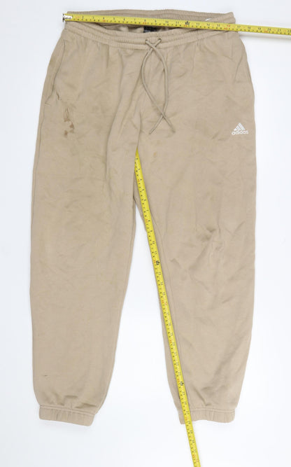 Womens UK Size XL adidas Regular Fit Jogger Beige Trousers