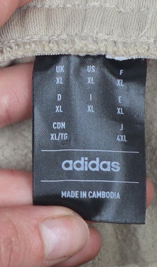 Womens UK Size XL adidas Regular Fit Jogger Beige Trousers
