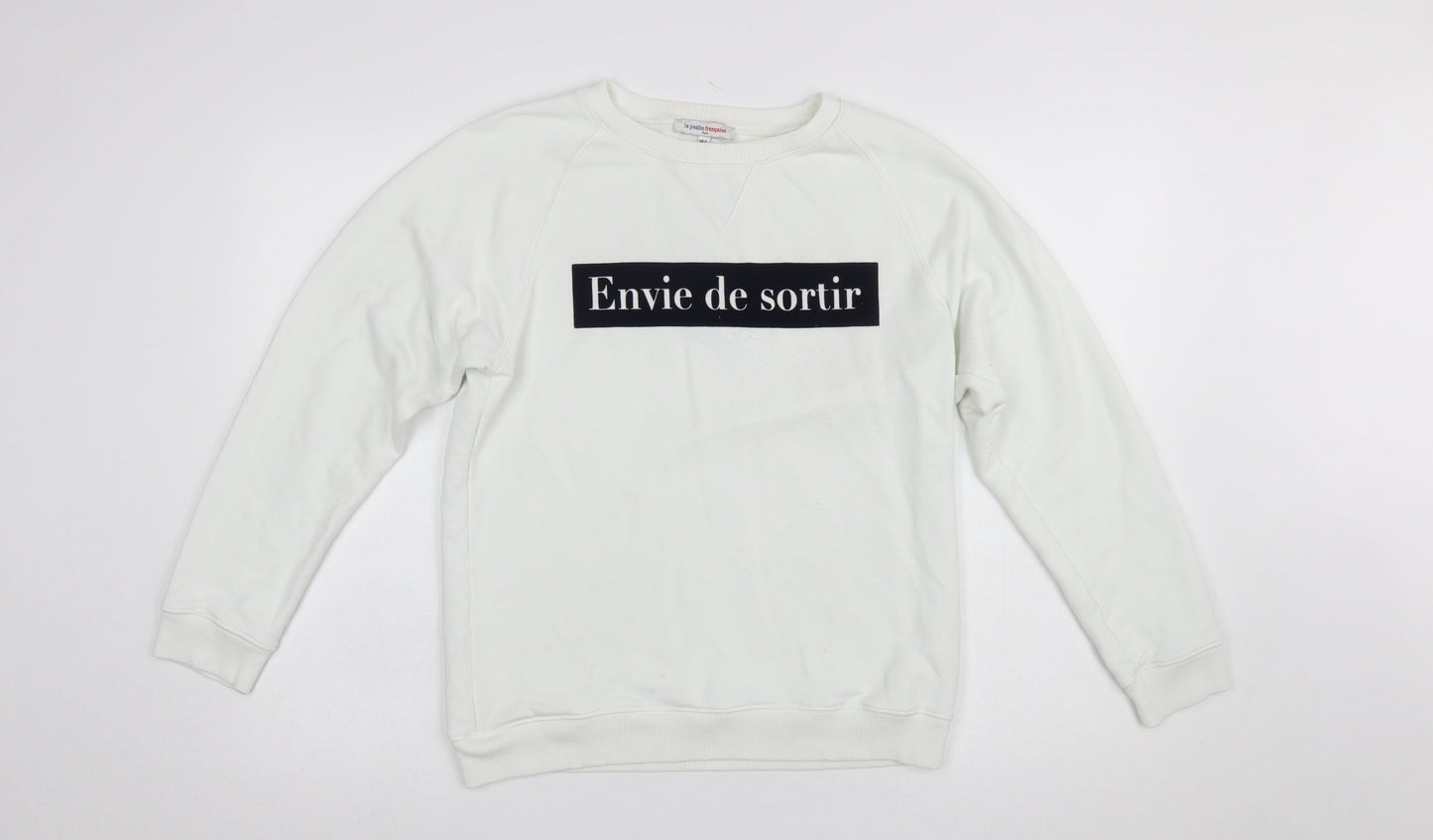 Womens UK Size M/L La Petite Française White Pullover Sweatshirt