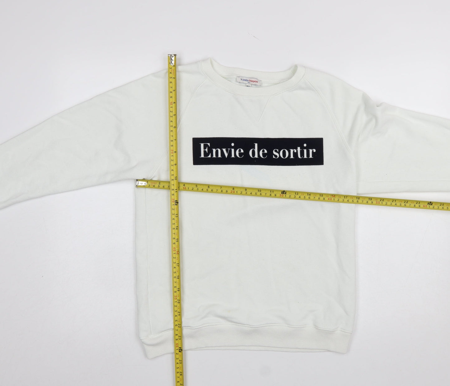 Womens UK Size M/L La Petite Française White Pullover Sweatshirt