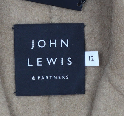 Womens UK Size 12 John Lewis Beige Overcoat