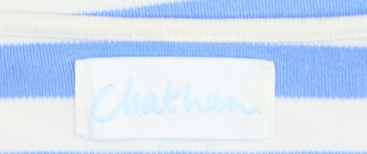 Womens UK Size 12 Chatham Blue Basic T-Shirt
