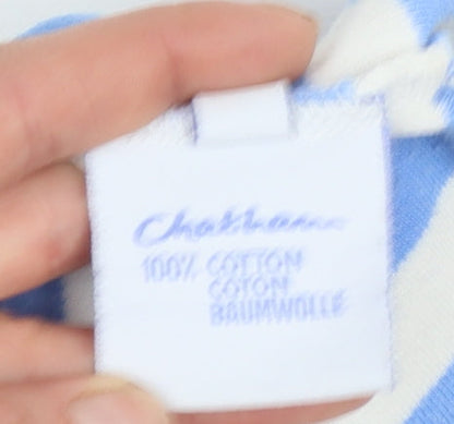 Womens UK Size 12 Chatham Blue Basic T-Shirt