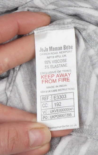 Womens UK Size M JoJo Maman Bébé Grey Basic T-Shirt