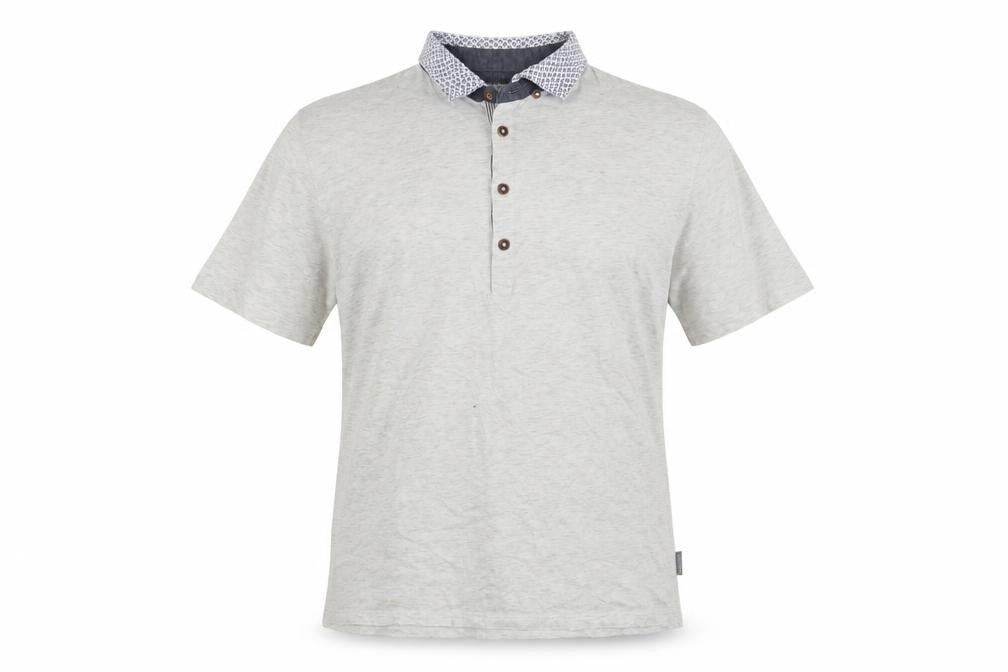 Ted Baker Men’s Beige Cotton Polo Shirt Size L Button Collar