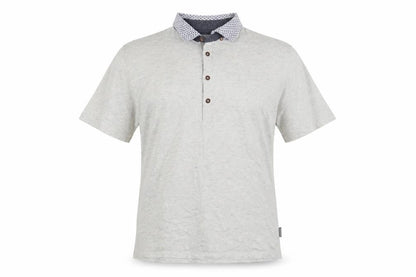 Ted Baker Men’s Beige Cotton Polo Shirt Size L Button Collar