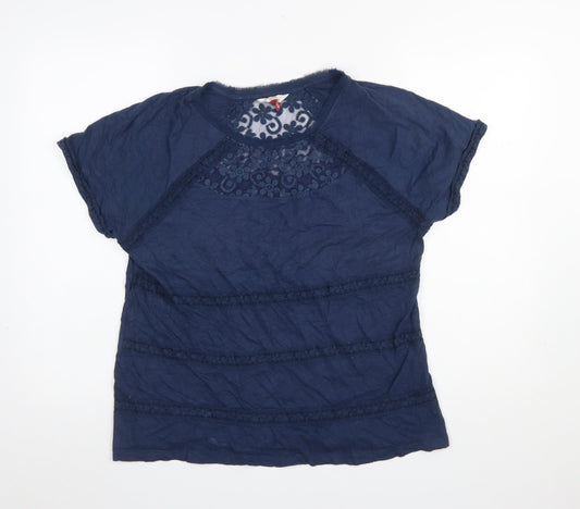 Womens UK Size 14 Falmer Heritage Blue Tunic Blouse