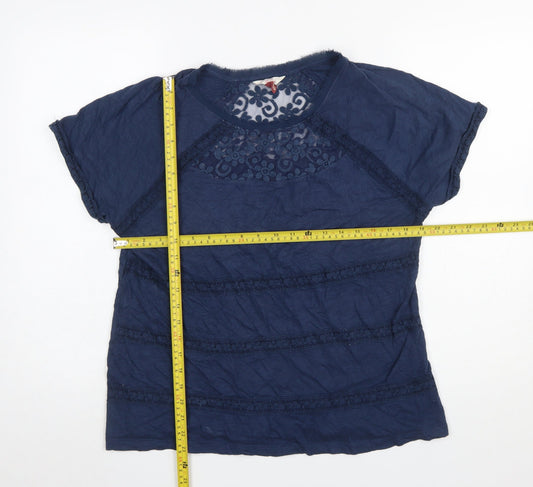 Womens UK Size 14 Falmer Heritage Blue Tunic Blouse
