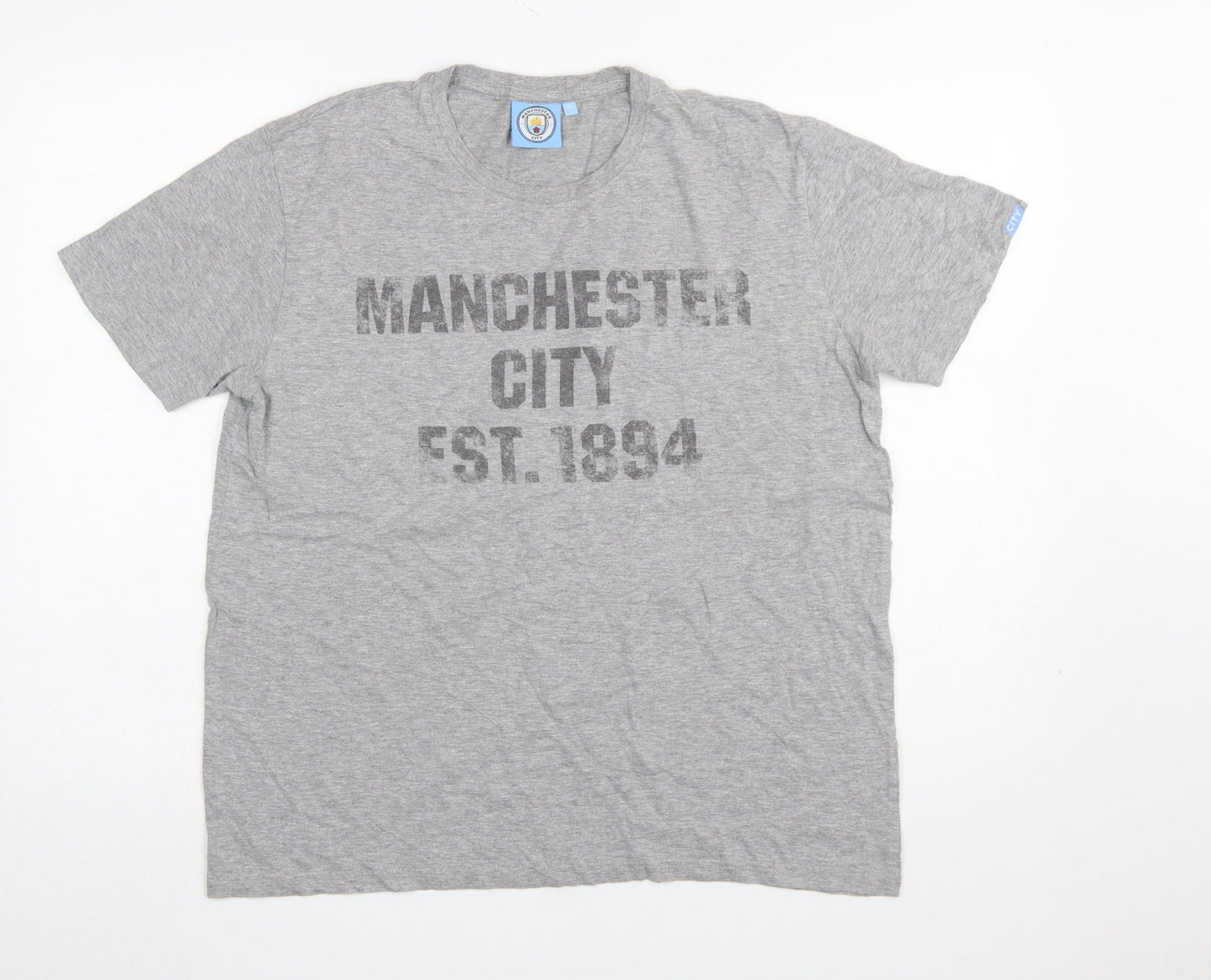 Mens UK Size M Manchester City Grey  T-Shirt