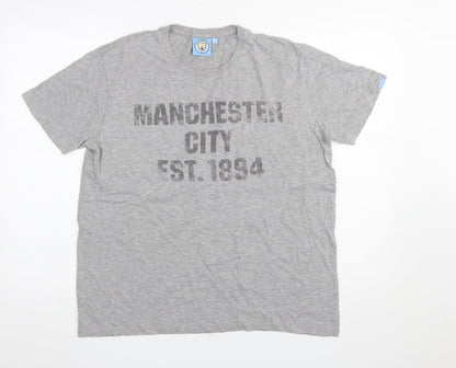 Mens UK Size M Manchester City Grey  T-Shirt