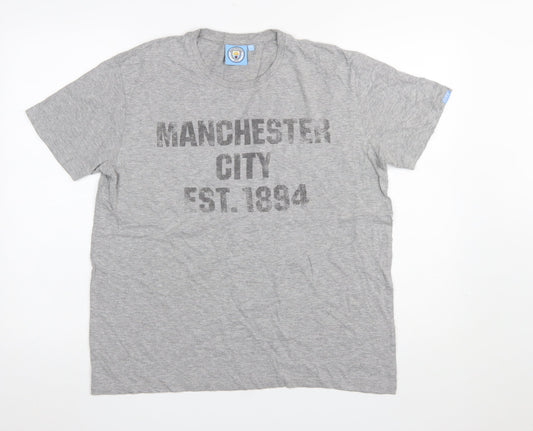 Mens UK Size M Manchester City Grey  T-Shirt
