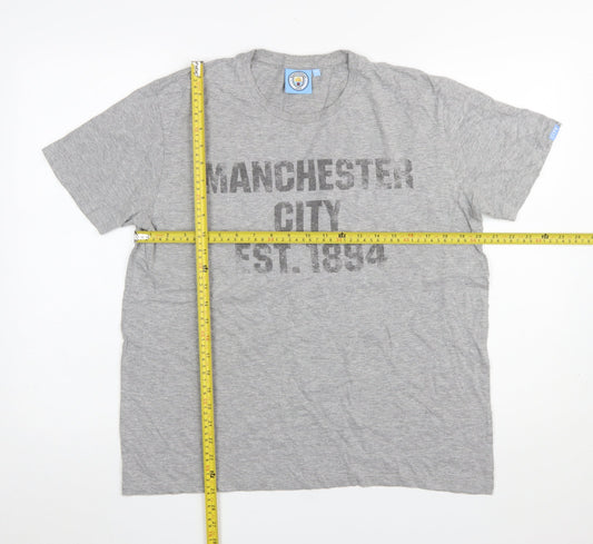Mens UK Size M Manchester City Grey  T-Shirt