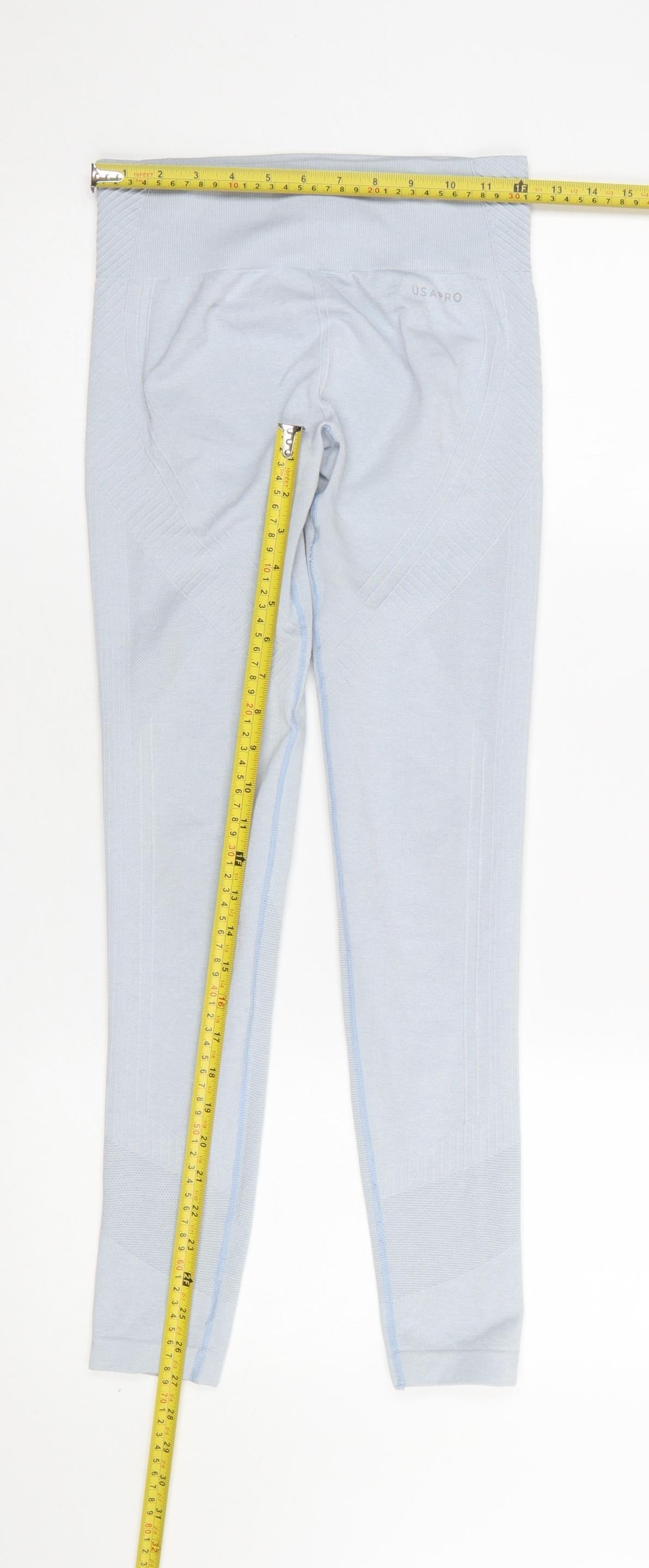 Womens UK Size 10 USA Pro Slim Fit Leggings Blue Leggings