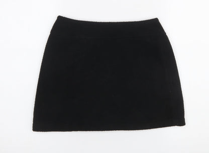 PAX Womens Black Fleece Short Straight Skirt Size M